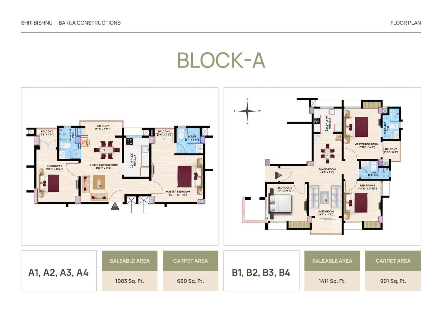 Block A apartment plans
